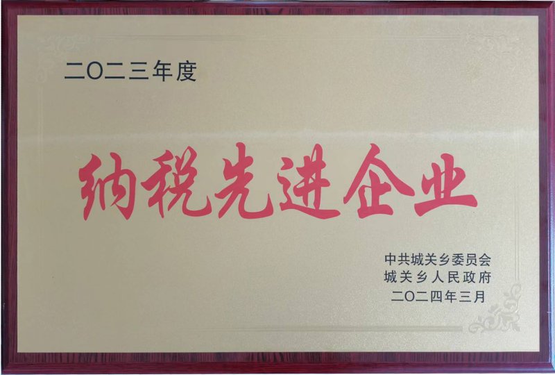 2023年度纳税先进企业2024年3月